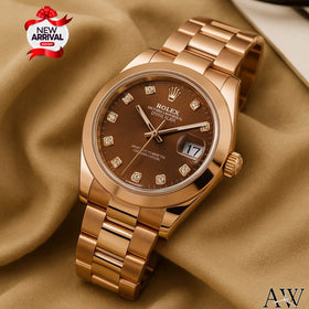 Rolex Datejust – Copper Color Luxury Watch with Working Date & Taj Lock